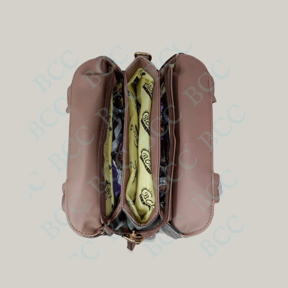 BCC Classic Ladies Side Solder Bag In This Bag Added a Adjustable Side Sling Strap The Bag Comes With a Check Print Bag Made a Durable Vegan Leather Material For Women’s - Image 5