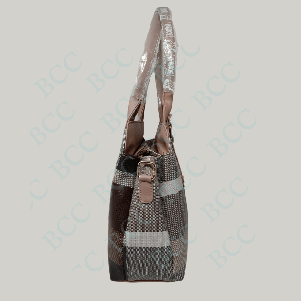 BCC Classic Ladies Side Solder Bag In This Bag Added a Adjustable Side Sling Strap The Bag Comes With a Check Print Bag Made a Durable Vegan Leather Material For Women’s - Image 3