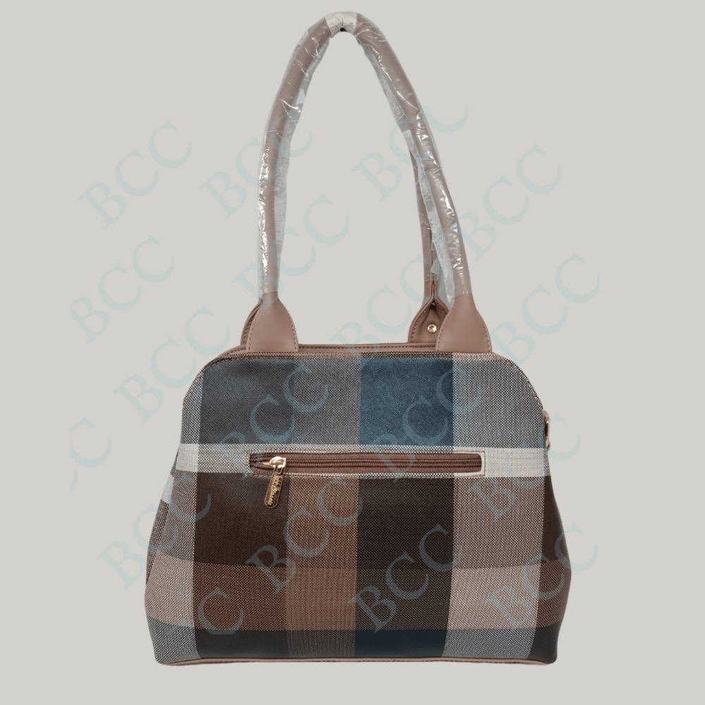 BCC Classic Ladies Side Solder Bag In This Bag Added a Adjustable Side Sling Strap The Bag Comes With a Check Print Bag Made a Durable Vegan Leather Material For Women’s - Image 4